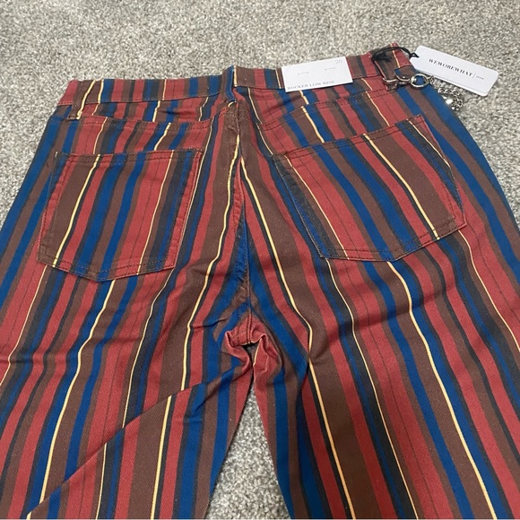 New WeWoreWhat Rocker Stripe Low Rise Skinny Leg Cropped Jeans Size 26 - Picture 9 of 9